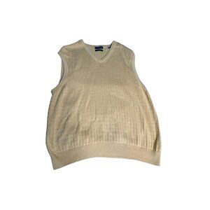 Lyle & Scott Sleeveless V-Neck Sweater Vest 100% Combed Cotton Scotland-Made Siz